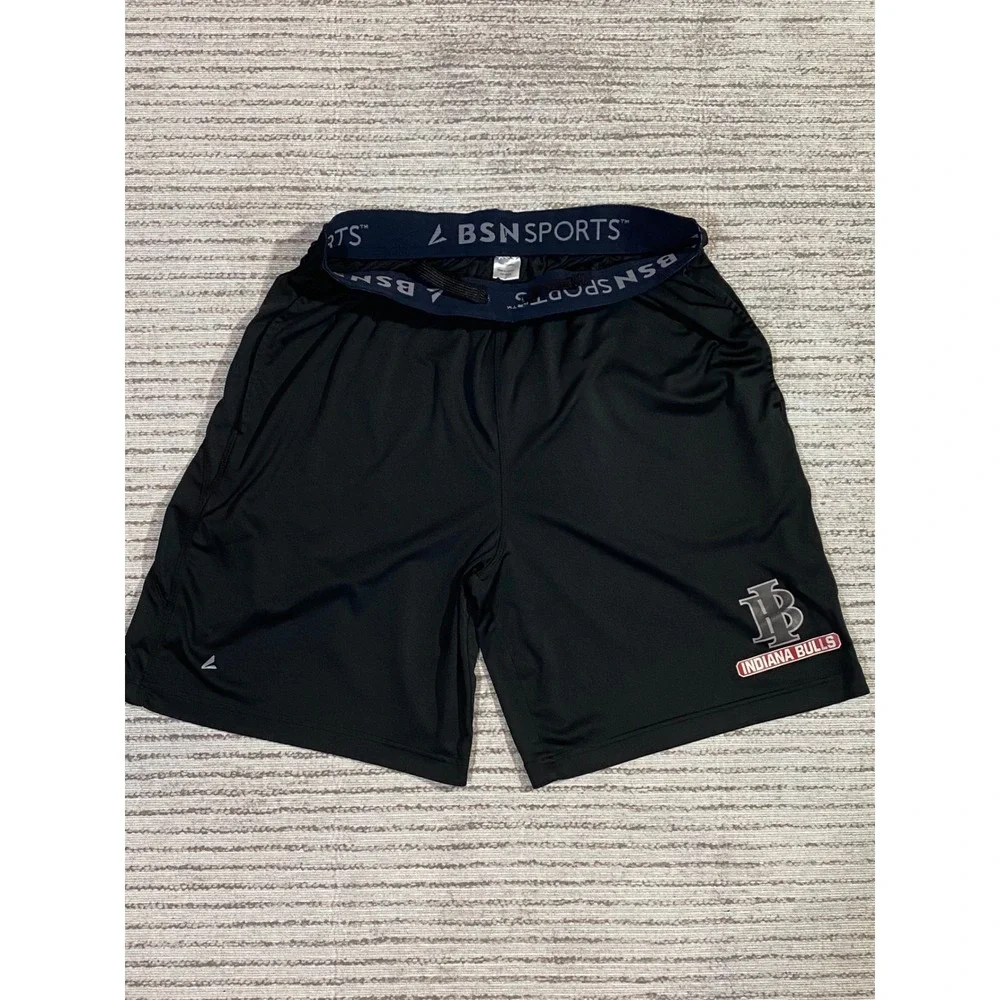 BSN Sports Indiana Bulls Mens Shorts Black Athletic‎ Training Medium RN 67238